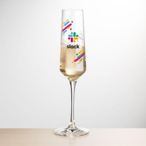 Corporate Gifts - Barware - Champagne Flutes - Tucson Flute - Full Color