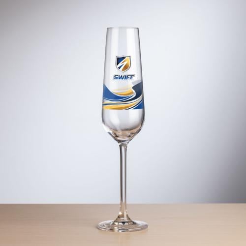 Corporate Gifts - Barware - Champagne Flutes - Elderwood Flute - 7oz - Full Color