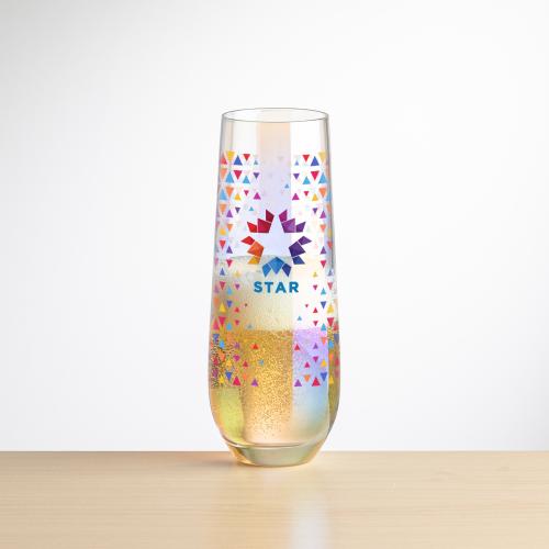 Corporate Gifts - Barware - Champagne Flutes - Miami Stemless Flute - Full Color