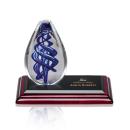 Expedia Tear Drop on Rosewood Base Glass Award