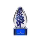 Expedia Blue on Paragon Base Tear Drop Glass Award