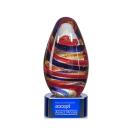 Zenith Blue on Paragon Base Tear Drop Glass Award