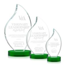 Odessy Green on Alberton Base Flame Crystal Award - Awards and Trophies