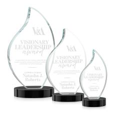 Odessy Black on Alberton Base Flame Crystal Award - Awards and Trophies