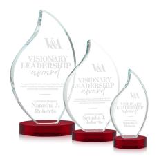 Odessy Red on Alberton Base Flame Crystal Award - Colored Crystal Awards