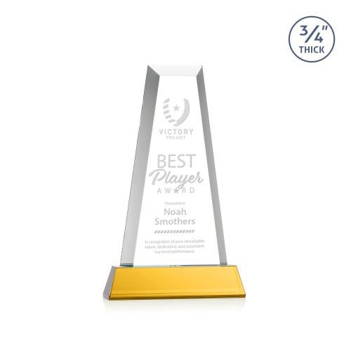 Awards and Trophies - Crystal Awards - Imperial Tower on Newhaven Base - Amber