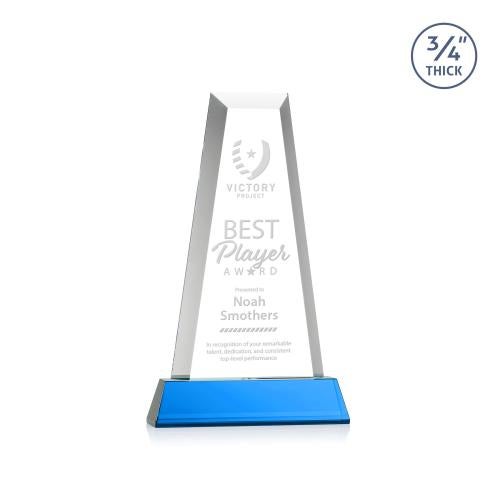 Awards and Trophies - Crystal Awards - Imperial Tower on Newhaven Base - Sky Blue