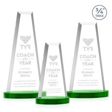 Imperial Tower on Alberton Base - Green - Crystal Awards