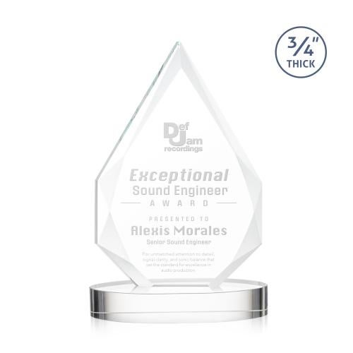 Awards and Trophies - Crystal Awards - Hawthorne Clear on Alberton Base Peaks Crystal Award