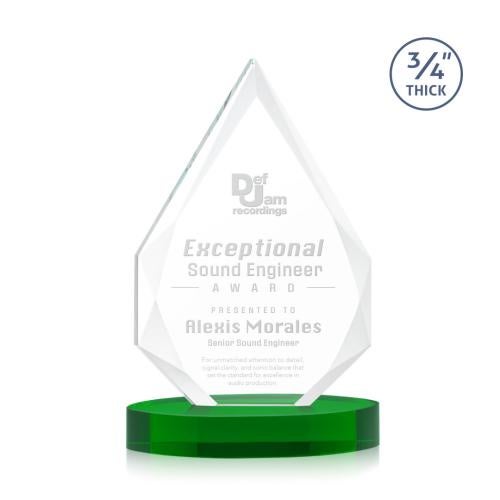 Awards and Trophies - Crystal Awards - Hawthorne Green on Alberton Base Peaks Crystal Award