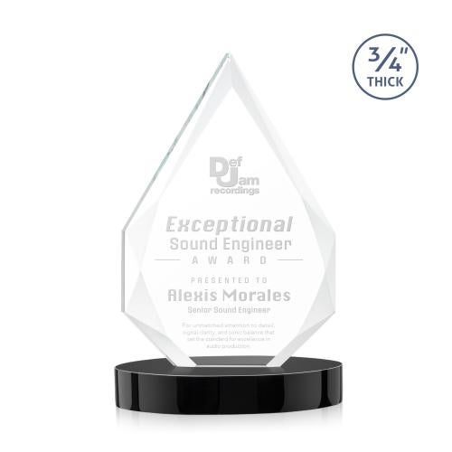 Awards and Trophies - Crystal Awards - Hawthorne Black on Alberton Base Crystal Award