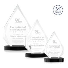Hawthorne Black on Alberton Base Peaks Crystal Award - Awards and Trophies