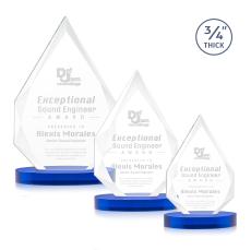 Hawthorne Blue on Alberton Base Peaks Crystal Award - Crystal Awards