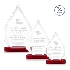 Hawthorne Red on Alberton Base Peaks Crystal Award - Crystal Awards