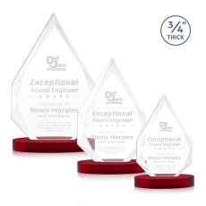 Hawthorne Red on Alberton Base Peaks Crystal Award - Colored Crystal Awards