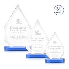Hawthorne Sky Blue on Alberton Base Peaks Crystal Award - Awards and Trophies