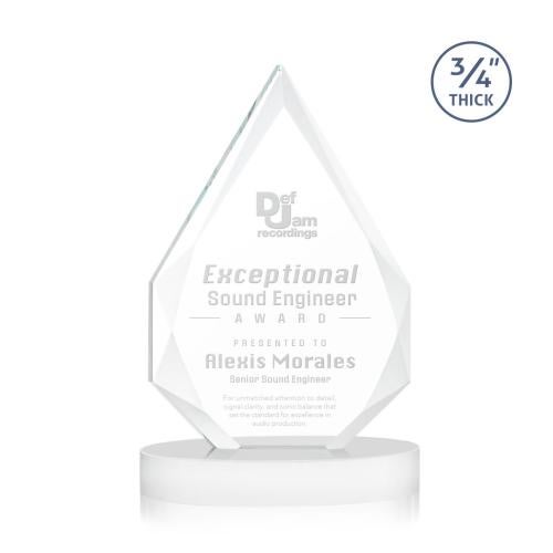 Awards and Trophies - Crystal Awards - Hawthorne White on Alberton Base Peaks Crystal Award