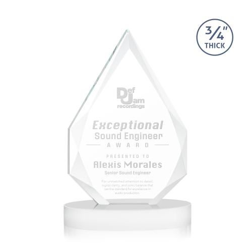 Awards and Trophies - Crystal Awards - Hawthorne White on Alberton Base Peaks Crystal Award