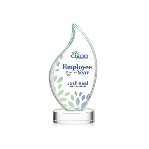 Awards and Trophies - Crystal Awards - Odessy  Full Color Clear on Alberton Base Flame Crystal Award