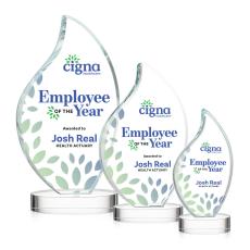 Odessy  Full Color Clear on Alberton Base Flame Crystal Award - Awards and Trophies