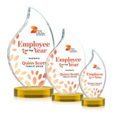 Odessy Full Color Gold on Alberton Base Flame Crystal Award - Crystal Awards