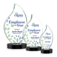 Odessy Full Color Black on Alberton Base Flame Crystal Award - Crystal Awards