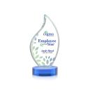 Odessy Full Color Sky Blue on Alberton Base Flame Crystal Award
