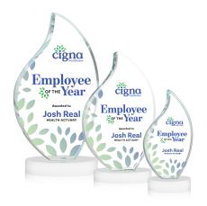 Odessy Full Color White on Alberton Base Flame Crystal Award - Crystal Awards