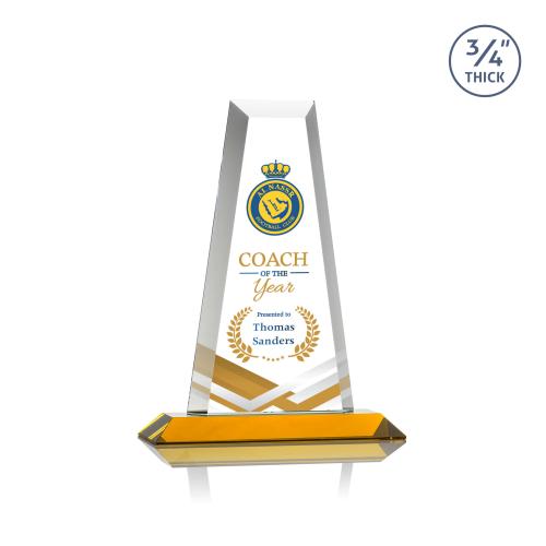 Awards and Trophies - Crystal Awards - Imperial Full Color Amber Crystal Award