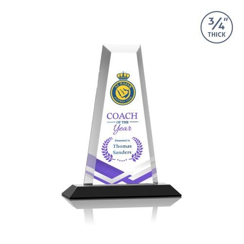 Awards and Trophies - Crystal Awards - Imperial Full Color Black Crystal Award