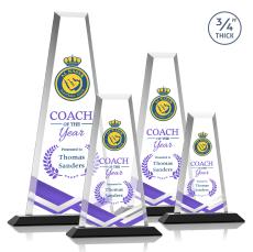 Imperial Full Color Black Towers Crystal Award - Crystal Awards