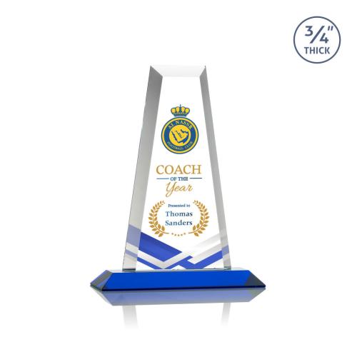 Awards and Trophies - Crystal Awards - Imperial Full Color Blue Towers Crystal Award