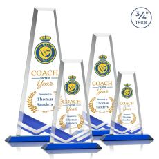 Imperial Full Color Blue Towers Crystal Award - Crystal Awards