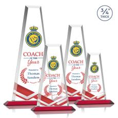 Imperial Full Color Red Towers Crystal Award - Full Color Imprint