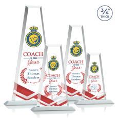 Imperial Full Color White Towers Crystal Award - Full Color Imprint
