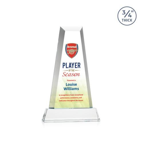 Awards and Trophies - Crystal Awards - Imperial  Full Color Clear on Newhaven Base Crystal Award