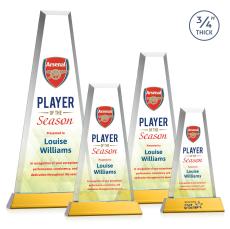 Imperial Full Color Amber on Newhaven Base Towers Crystal Award - Crystal Awards