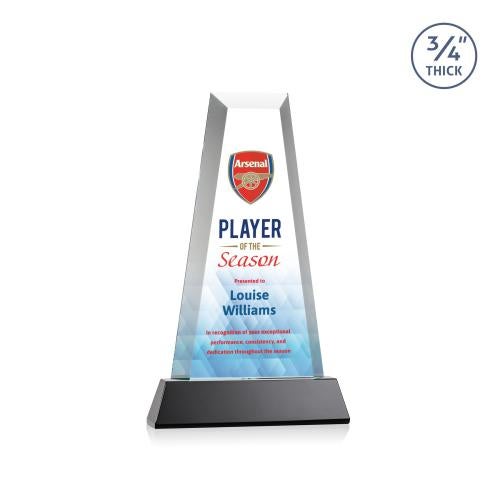 Awards and Trophies - Crystal Awards - Imperial  Full Color Black on Newhaven Base Crystal Award