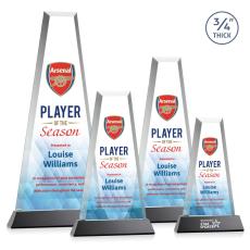 Imperial  Full Color Black on Newhaven Base Towers Crystal Award - Full Color Imprint