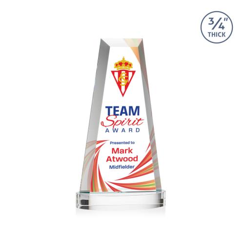 Awards and Trophies - Crystal Awards - Imperial Full Color Clear on Alberton Base Towers Crystal Award