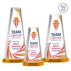 Imperial Full Color Amber on Alberton Base Towers Crystal Award - Full Color Imprint