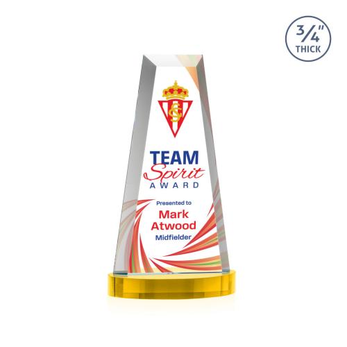 Awards and Trophies - Crystal Awards - Imperial Full Color Gold on Alberton Base Towers Crystal Award