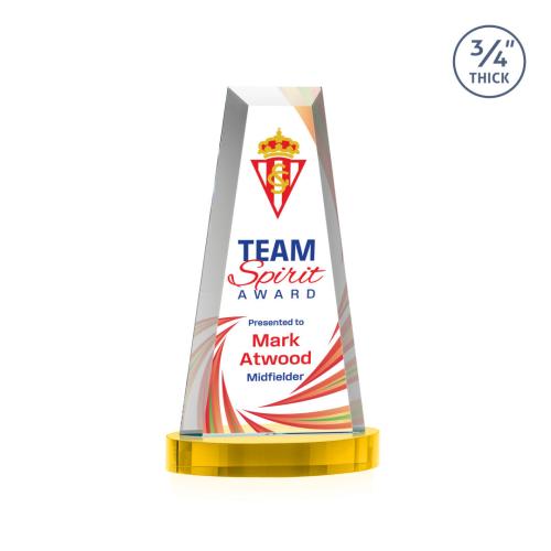 Awards and Trophies - Crystal Awards - Imperial Full Color Gold on Alberton Base Towers Crystal Award