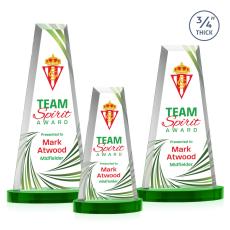 Imperial Full Color Green on Alberton Base Towers Crystal Award - Full Color Imprint