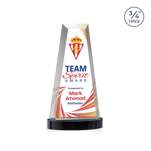 Awards and Trophies - Crystal Awards - Imperial Full Color Black on Alberton Base Towers Crystal Award