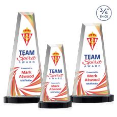Imperial Full Color Black on Alberton Base Towers Crystal Award - Awards and Trophies