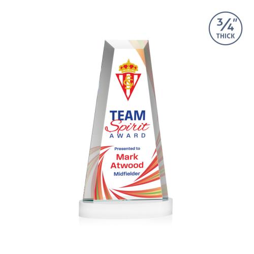 Awards and Trophies - Crystal Awards - Imperial Full Color White on Alberton Base Towers Crystal Award