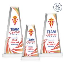 Imperial Full Color White on Alberton Base Towers Crystal Award - Crystal Awards