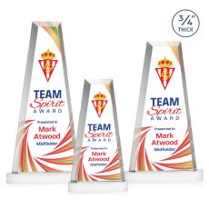 Imperial Full Color White on Alberton Base Towers Crystal Award - Crystal Awards