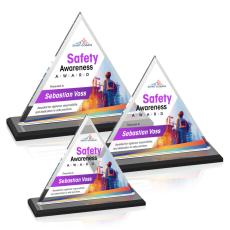Dresden Full Color Black Pyramid Crystal Award - Awards and Trophies
